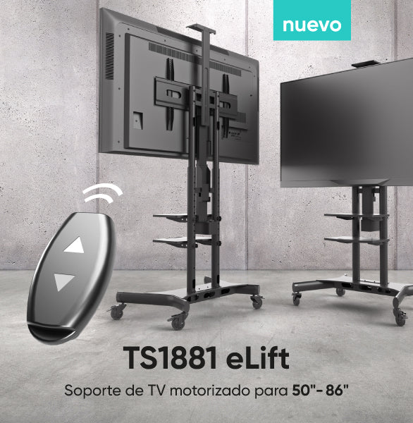 ONKRON Soporte de TV móvil para televisores de 50 a 86 pulgadas de hasta  200 libras, soporte de TV ajustable portátil, VESA máximo de 800 x 500