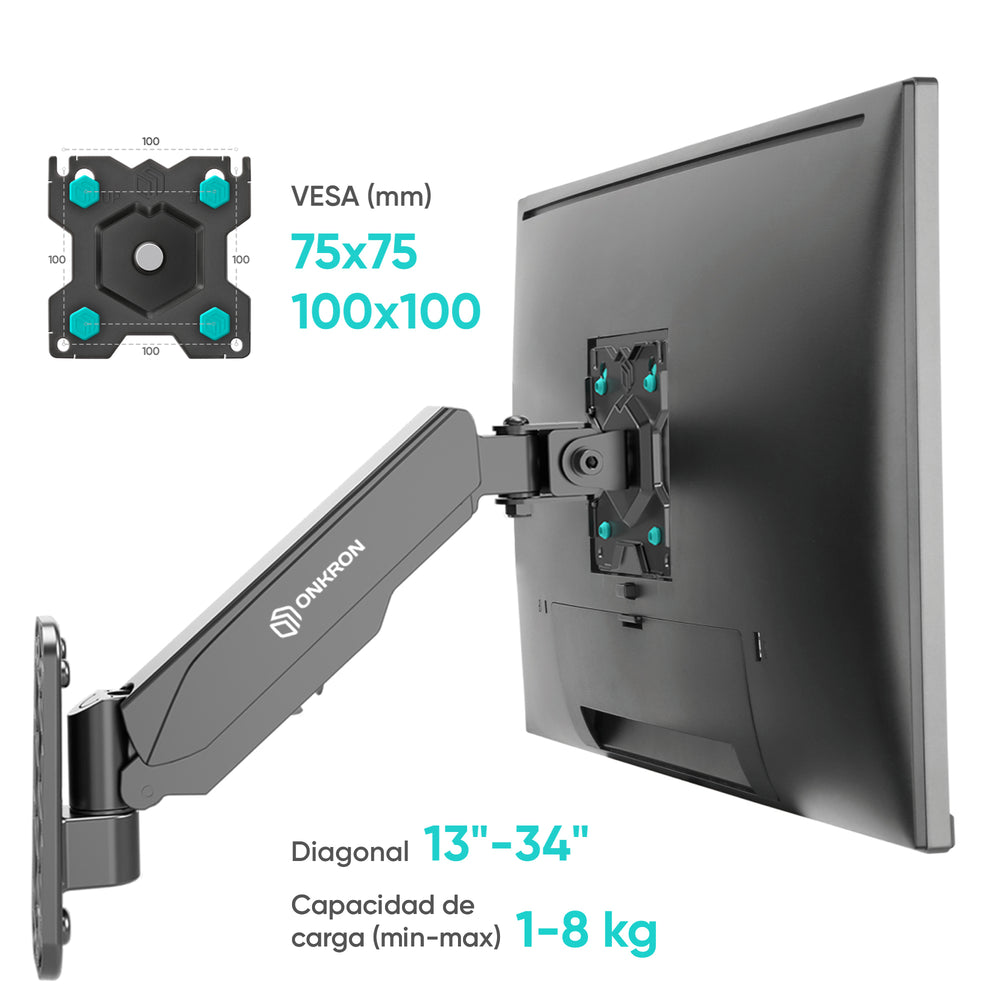 ONKRON Soporte de suelo para TV de 30 a 60 pulgadas de hasta 90 libras,  soporte de TV giratorio de 108° de altura ajustable - Soporte de TV