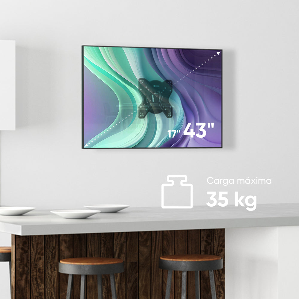ONKRON Soporte TV de pared para 17-43¨ inclinable giratorio y de hasta 35 kg, negro NP23-B