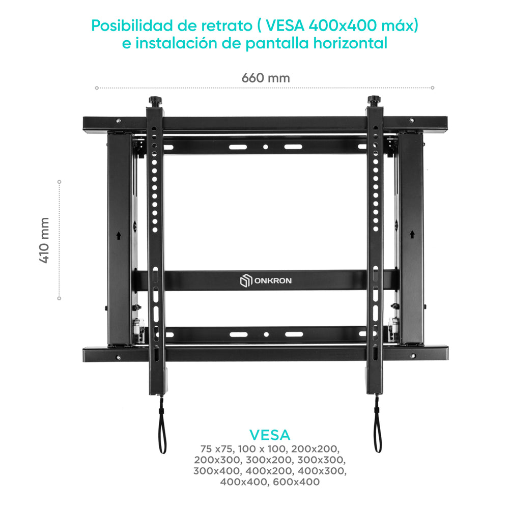 Soporte de videowall para videowall de 40"-70" hasta 45 kg extensible retráctil ONKRON PRO7M Negro