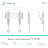 ONKRON Soporte TV de pared para 17-43¨ de hasta 36,4 kg Ultra Delgado, negro TM4-B