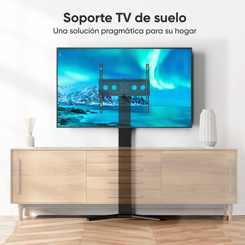 ONKRON Soporte TV para 26¨-65¨ de suelo regulable en altura de hasta 35 kg, negro TS1140-B