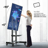 ONKRON Soporte de TV móvil con rotación de pantalla de 40-75" y peso de hasta 45 kg con VESA max 600x400,TS1551R Negro