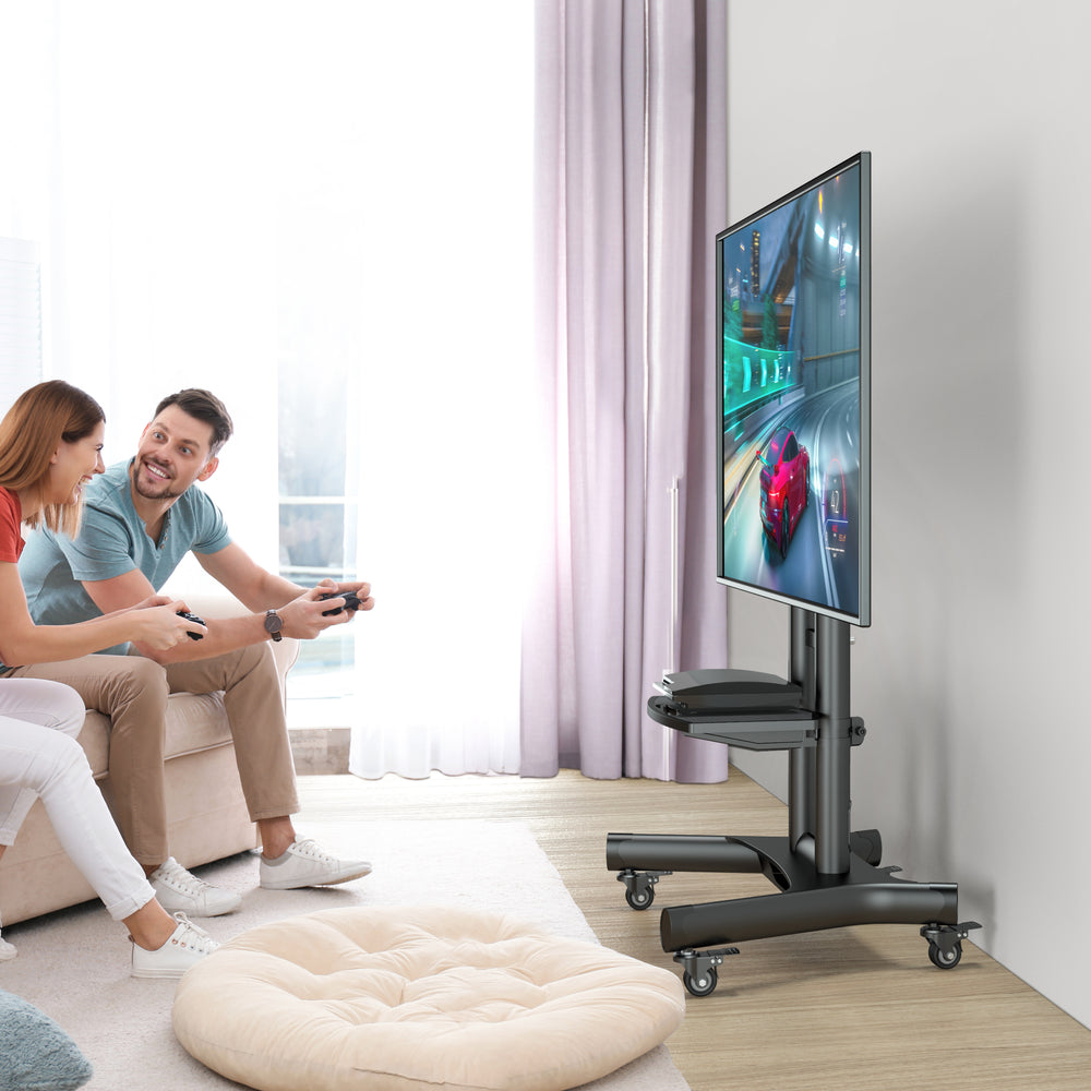 ONKRON Soporte de TV móvil con rotación de pantalla de 40-75" y peso de hasta 45 kg con VESA max 600x400,TS1551R Negro