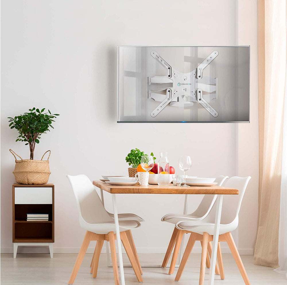ONKRON Soporte TV de pared de 37"- 70" de hasta 36,4 kg, blanco M5-W