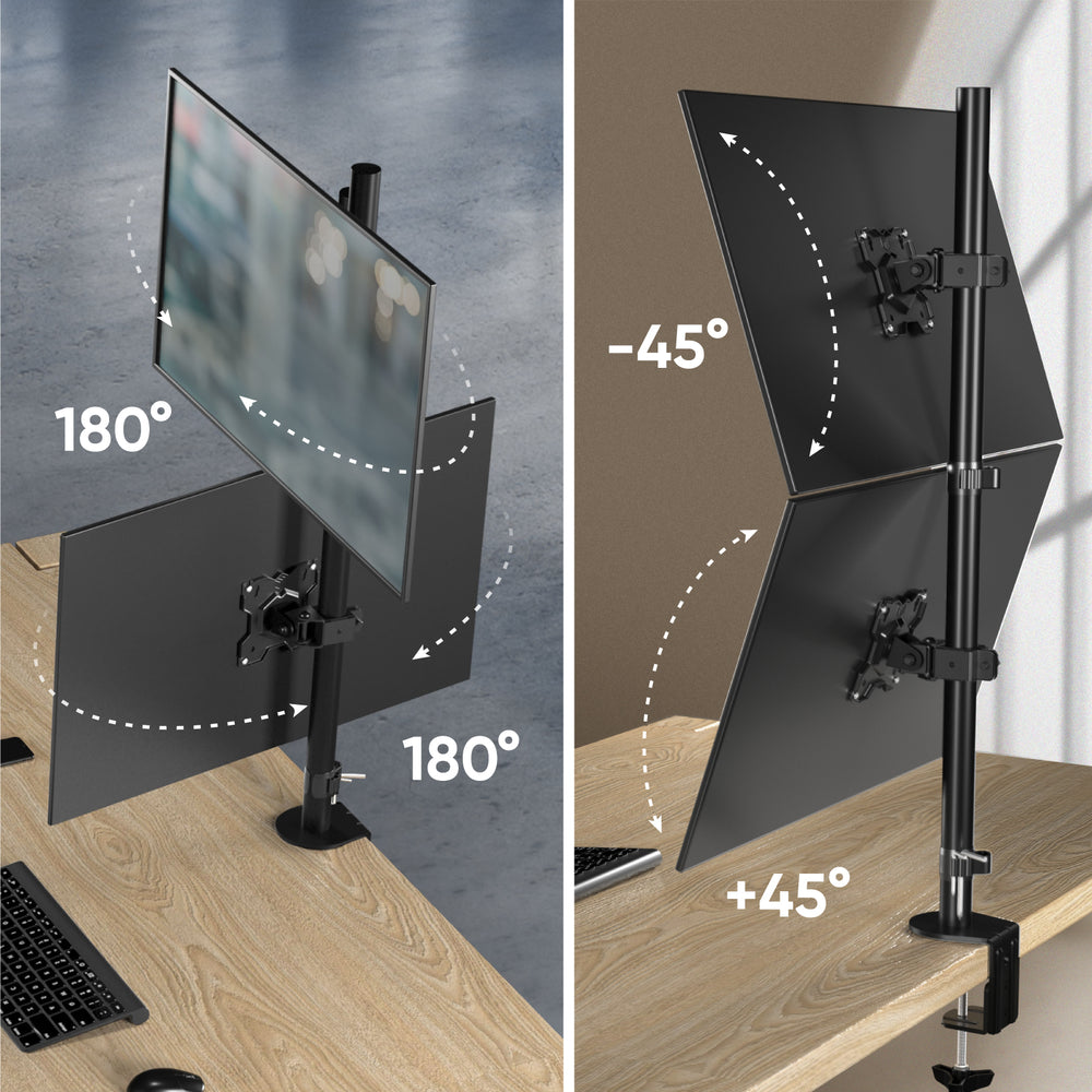 Soporte de Monitor Vertical Dual de escritorio para 2 pantallas