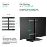 ONKRON Soporte de cristal de sobremesa para TV de 32"-65", carga máx 35 kg, color negro, PT2-B
