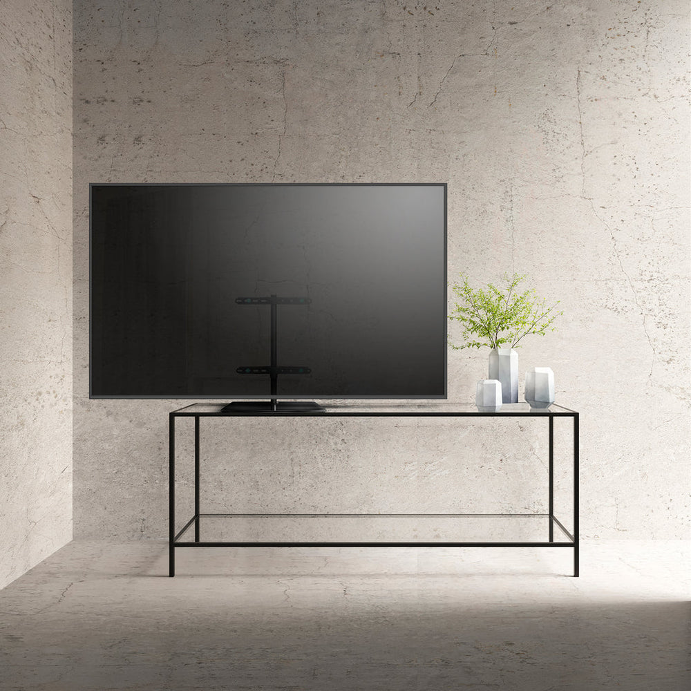 ONKRON Soporte de cristal de sobremesa para TV de 32"-75", carga máx 40 kg, color negro, PT3-B