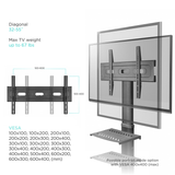 ONKRON Soporte Móvil de suelo para TV de 32" - 60" de 30,5 kg, color negro, TS2551-B
